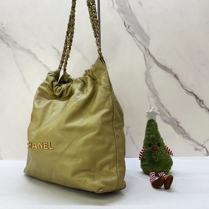 CHANEL 中號22包牛油果綠-3