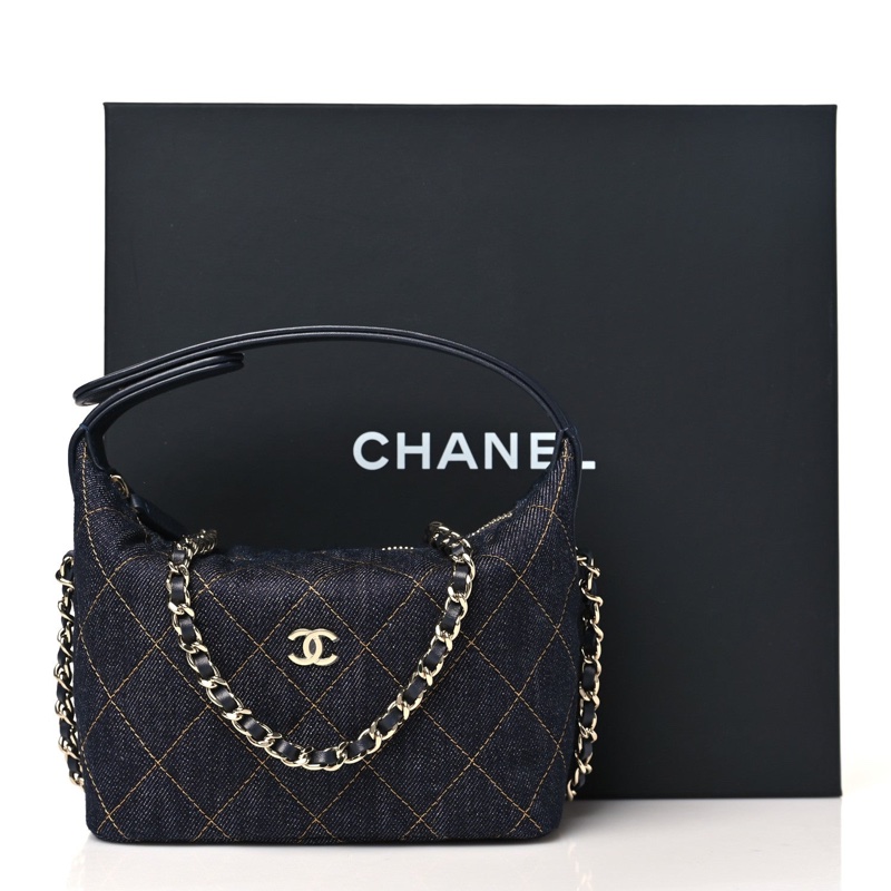Chanel 黑牛仔飯盒包 vanity denim-0