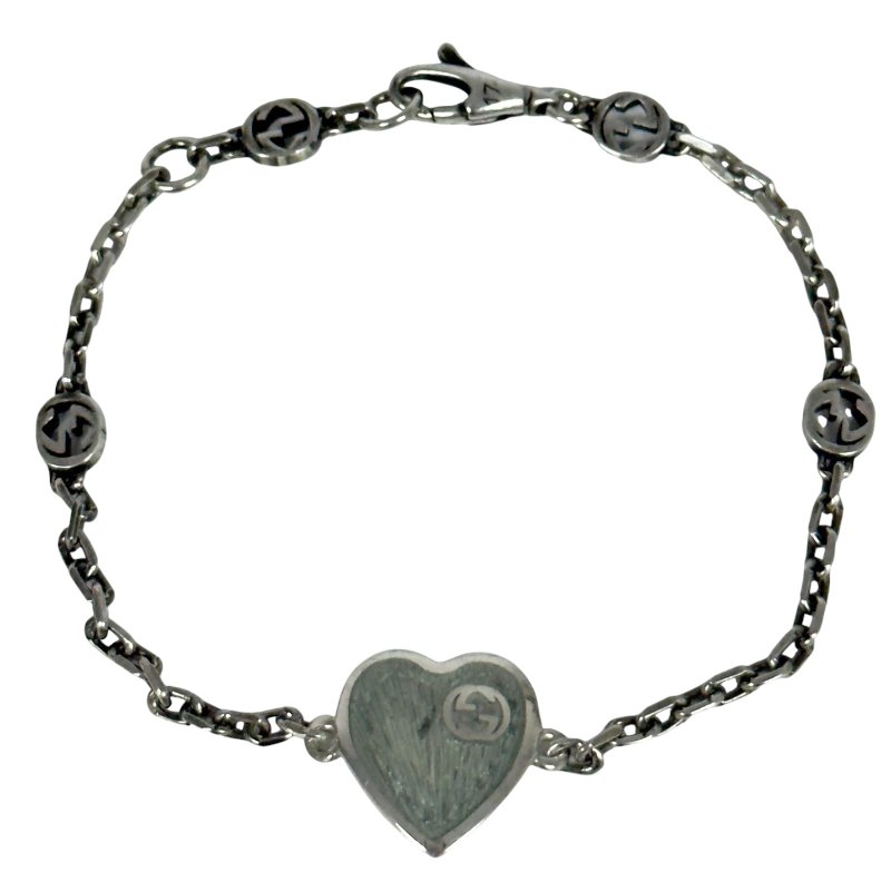 GUCCI GG 愛心💗 純銀 手鏈-2