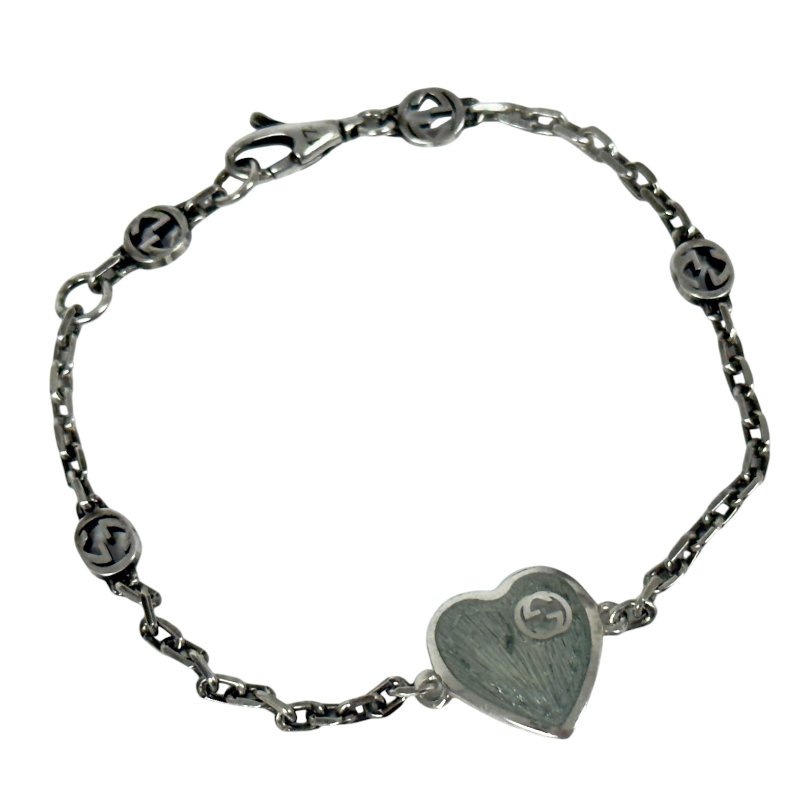 GUCCI GG 愛心💗 純銀 手鏈-3