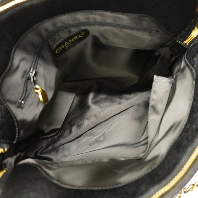 香奈兒手提包/鏈條手提包,魚子醬紋皮革,黑色,女士-3