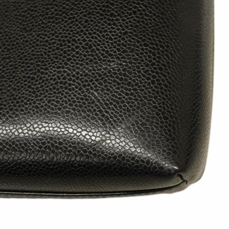 香奈兒手提包/鏈條手提包,魚子醬紋皮革,黑色,女士-7