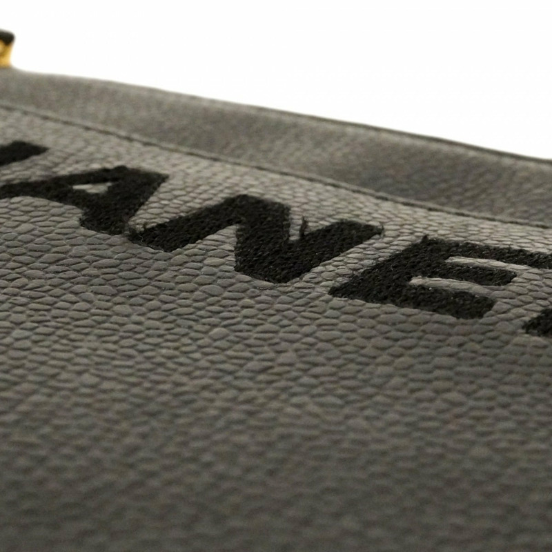 香奈兒手提包/鏈條手提包,魚子醬紋皮革,黑色,女士-8