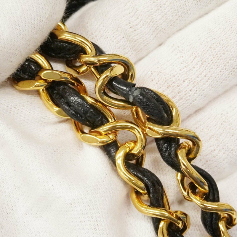 香奈兒手提包/鏈條手提包,魚子醬紋皮革,黑色,女士-10