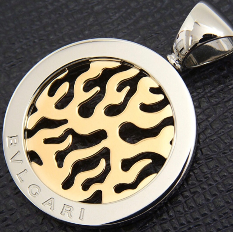 95 新  BVLGARI寶格麗 Vintage 中古款 金鋼火焰吊墜，材質18K金+鋼，有塵袋-6