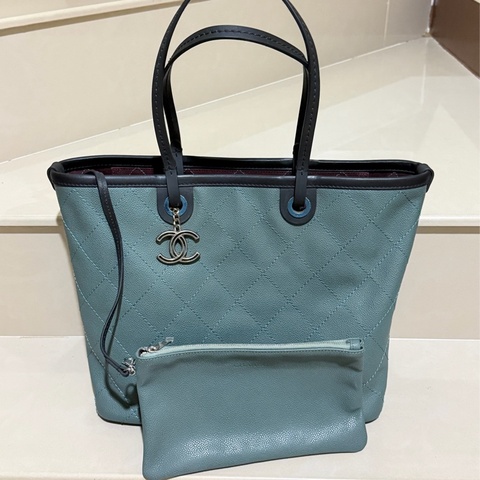 Chanel荔枝皮肩背手提兩用包