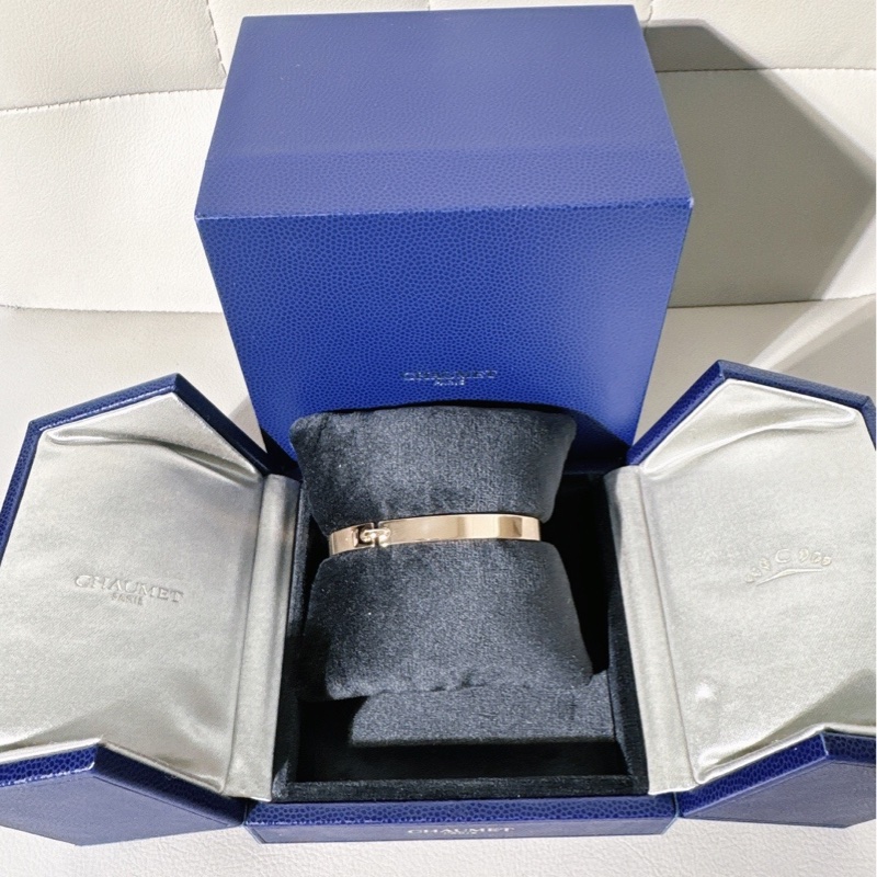 Chaumet尚美 Liens  緣系一生 18 K 玫瑰金 寬版手鐲，15 號，有盒子-7