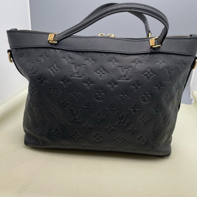 Louis Vuitton/路易威登 黑色全皮壓紋托特包 手提包 尺寸28*23*10cm 附件:肩帶-2
