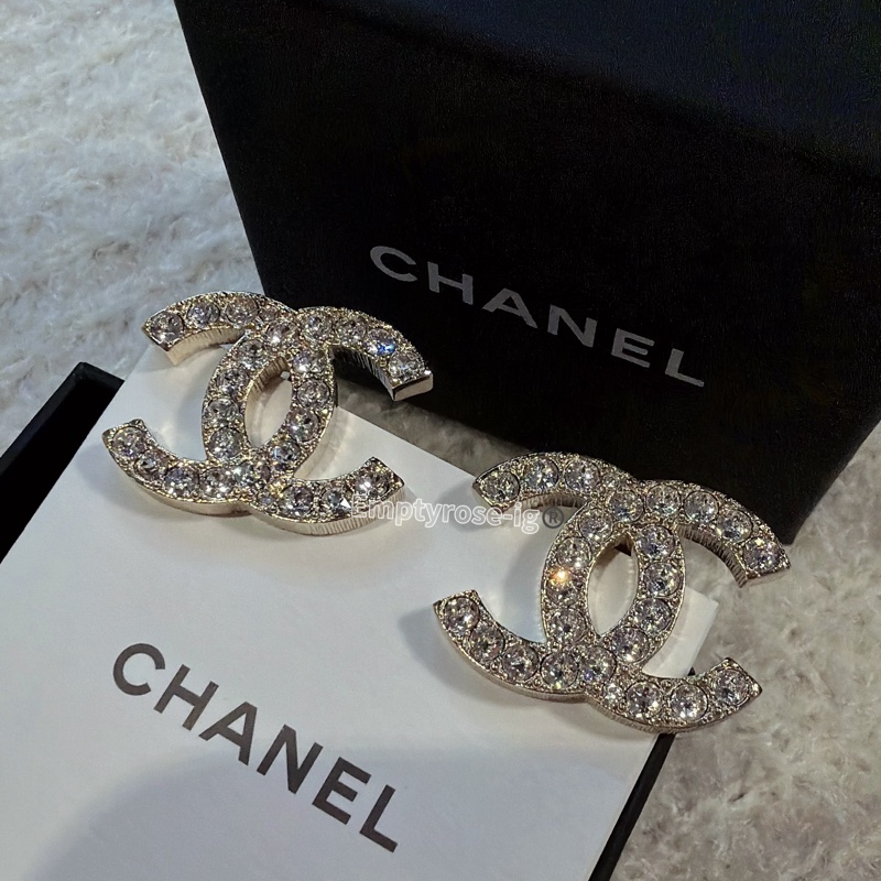 Chanel 光澤細鑽耳夾 耳環全新⭐️-2