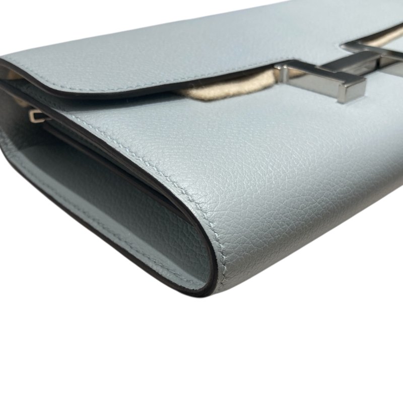 HERMES 愛馬仕 CONSTANCE TO GO 肩背手拿包 皮革 灰藍色 銀釦-6