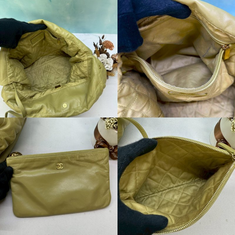 CHANEL 牛油果色中款22包-4