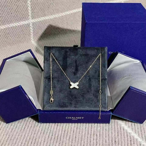 Chaumet尚美緣系一生Liens系列白貝母交叉單鑽項鍊 仙女必備 非常好看