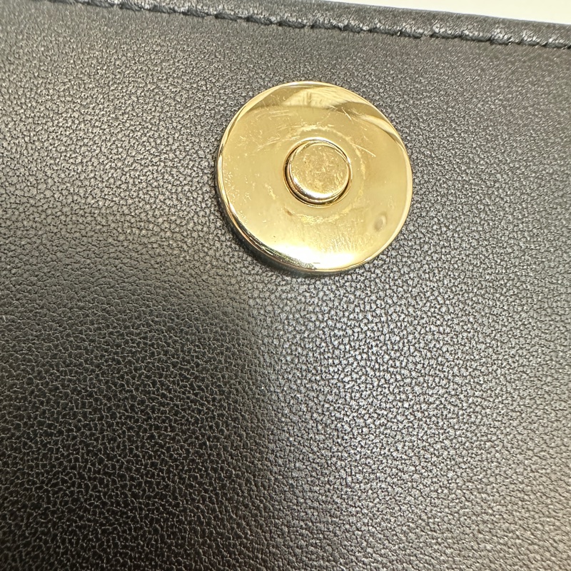 Dior 黑羊皮藤紋Lady Dior pouch 斜背鏈包-11