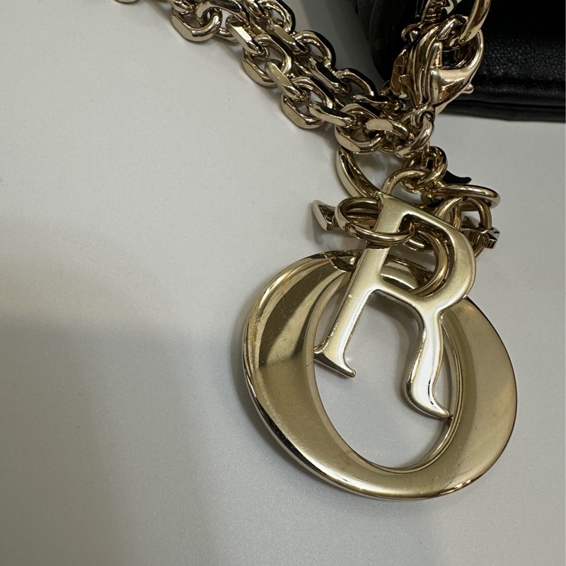 Dior 黑羊皮藤紋Lady Dior pouch 斜背鏈包-12