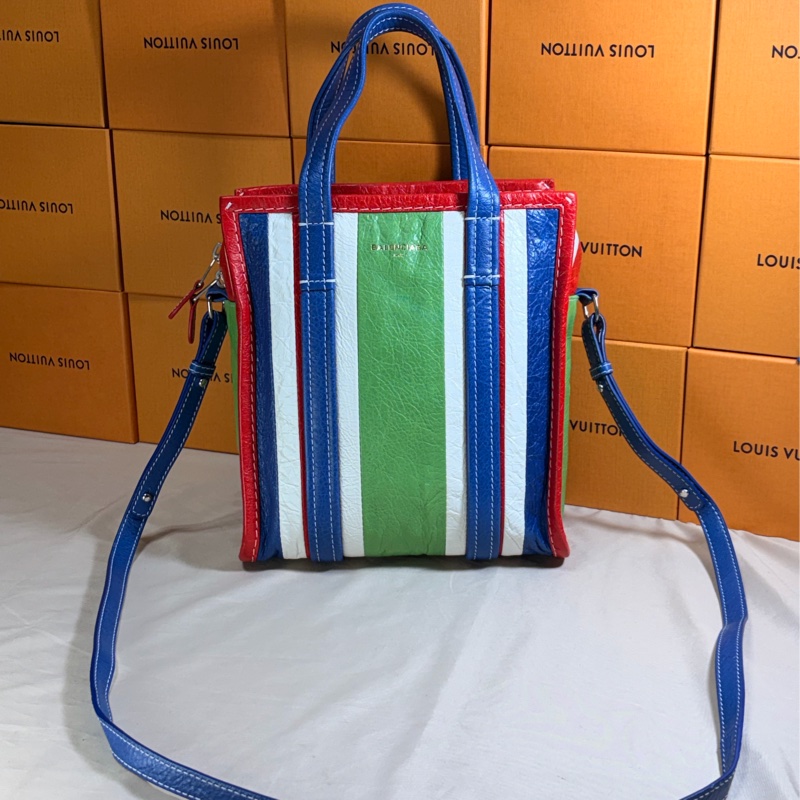 🔥超級特別 Balenciaga 巴黎世家 拼色條紋肩背包 斜背包 手提包-0