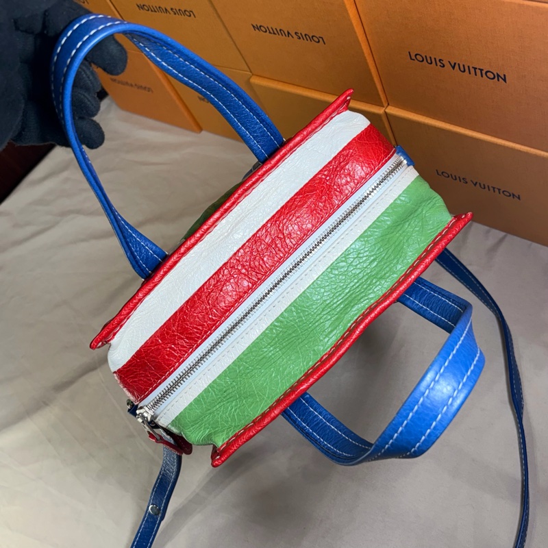 🔥超級特別 Balenciaga 巴黎世家 拼色條紋肩背包 斜背包 手提包-4