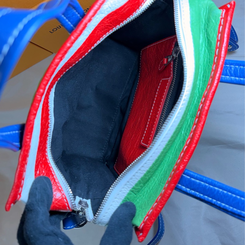 🔥超級特別 Balenciaga 巴黎世家 拼色條紋肩背包 斜背包 手提包-5