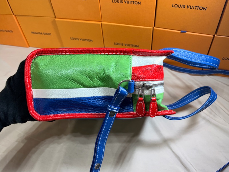 🔥超級特別 Balenciaga 巴黎世家 拼色條紋肩背包 斜背包 手提包-7