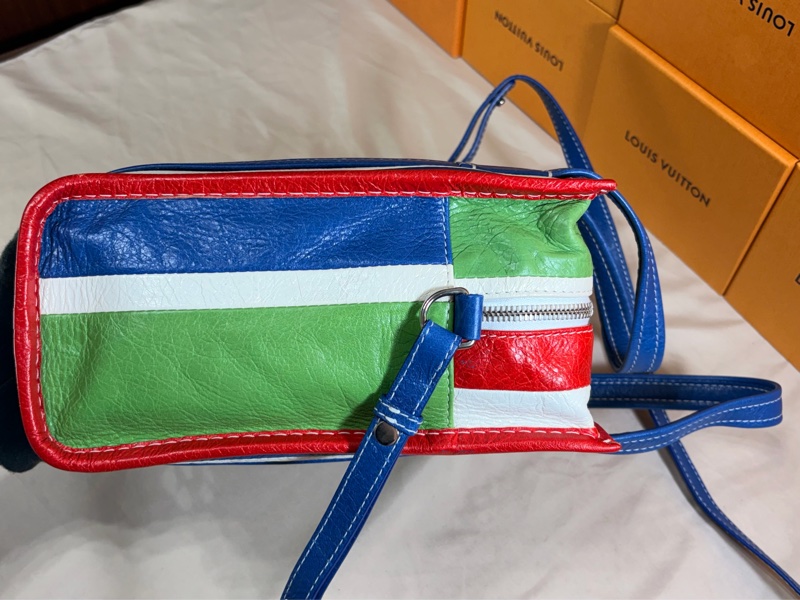 🔥超級特別 Balenciaga 巴黎世家 拼色條紋肩背包 斜背包 手提包-9