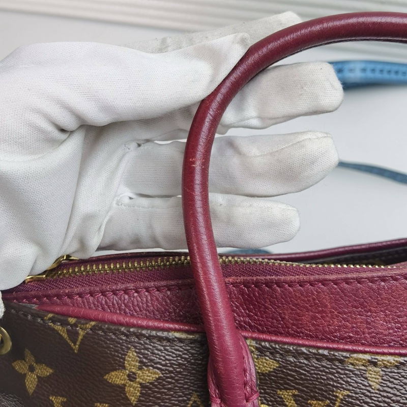 LV路易威登pallas傳奇老花拼色手提包 17年 尺寸:34*25*13-10