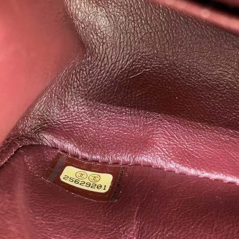 二手Chanel香奈兒2.55小號黑色徽章包復古金扣鏈條包，鐳射25開-6