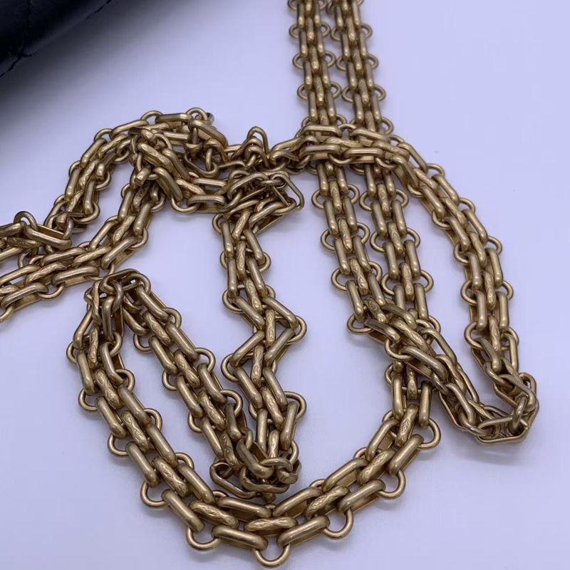 二手Chanel香奈兒2.55小號黑色徽章包復古金扣鏈條包，鐳射25開-10