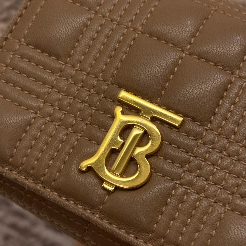 Burberry泰奶色羊皮短夾錢包-12