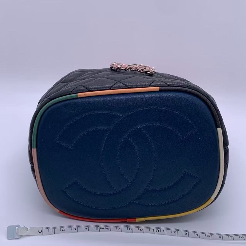 Chanel香奈兒Cuba Color彩條雙C黑色mini單肩包水桶包-5