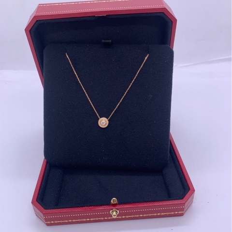 Cartier卡地亞飛碟項鍊玫瑰金鑲鑽22分 2022購入