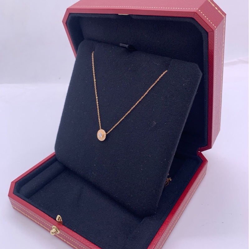 Cartier卡地亞飛碟項鍊玫瑰金鑲鑽22分 2022購入-2