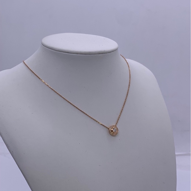 Cartier卡地亞飛碟項鍊玫瑰金鑲鑽22分 2022購入-4