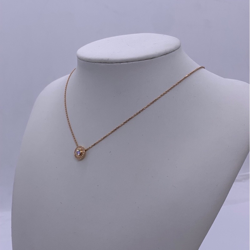 Cartier卡地亞飛碟項鍊玫瑰金鑲鑽22分 2022購入-5