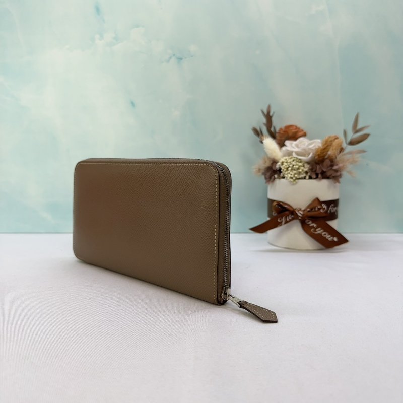 HERMES 大象灰拉鏈長夾-3