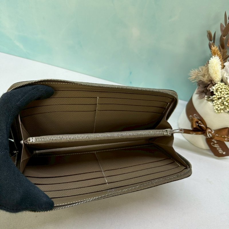 HERMES 大象灰拉鏈長夾-4