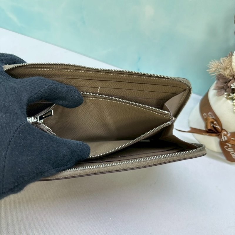 HERMES 大象灰拉鏈長夾-5