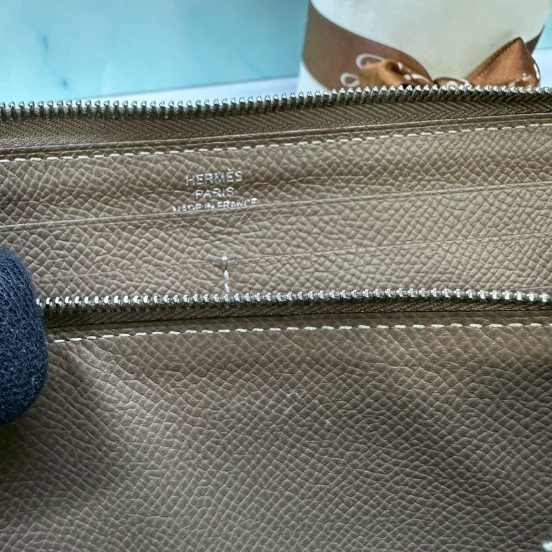 HERMES 大象灰拉鏈長夾-6