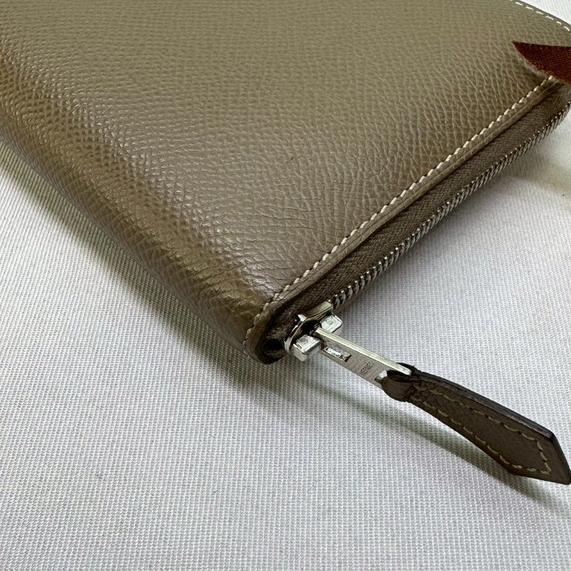 HERMES 大象灰拉鏈長夾-8