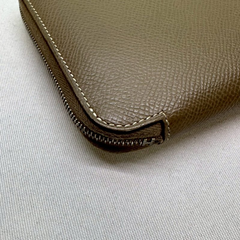 HERMES 大象灰拉鏈長夾-9