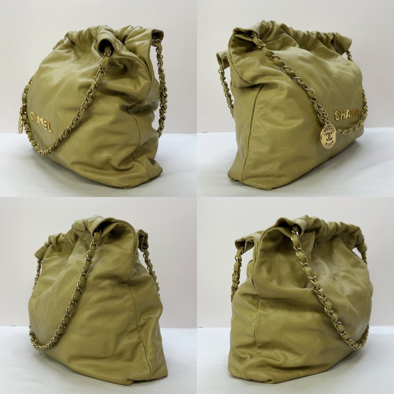 CHANEL 中款牛油果綠22包-2