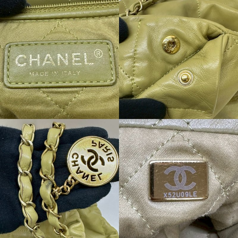 CHANEL 中款牛油果綠22包-6