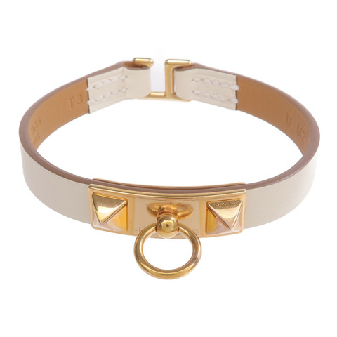 HERMES Swift皮革Rivale Mini Bracelet金扣手帶Nata