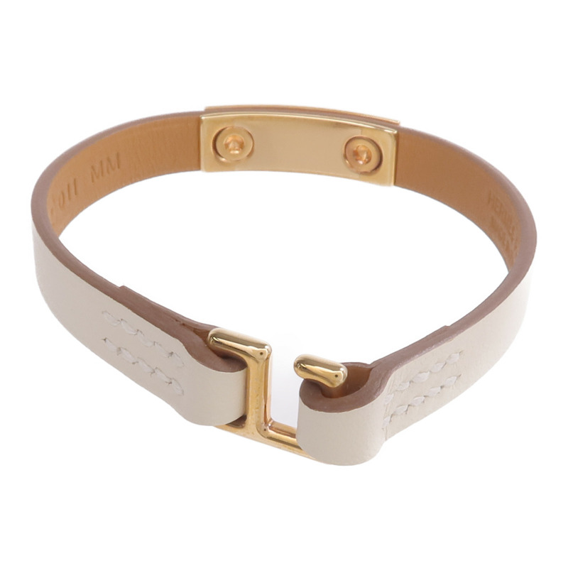 HERMES Swift皮革Rivale Mini Bracelet金扣手帶Nata-2