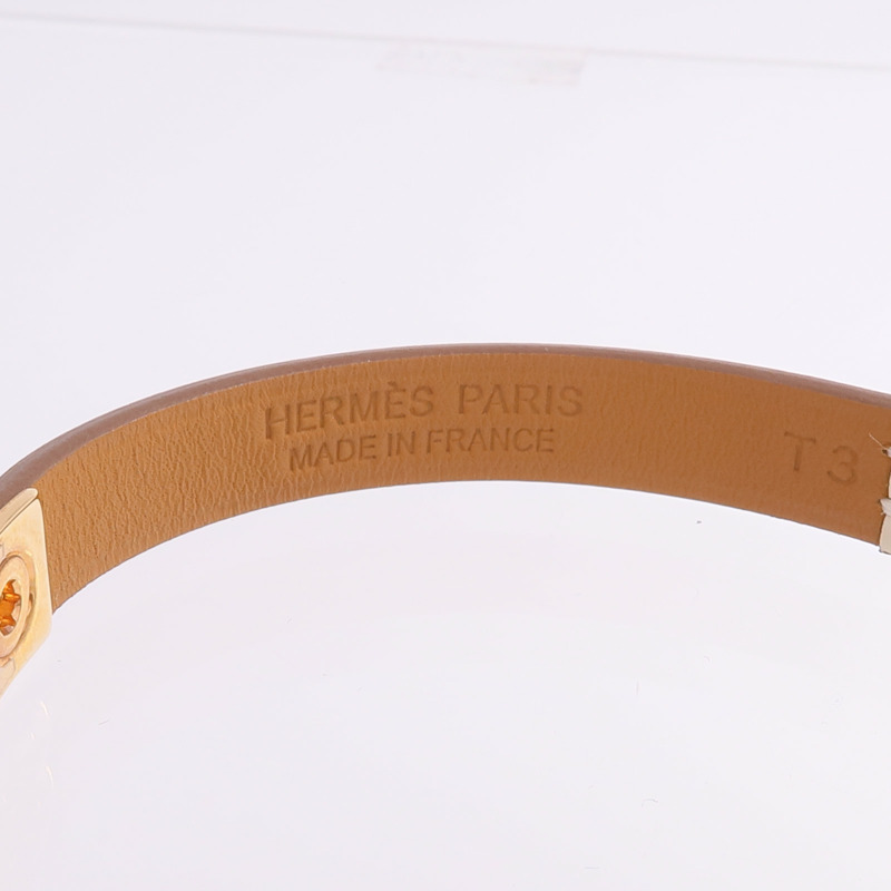 HERMES Swift皮革Rivale Mini Bracelet金扣手帶Nata-4