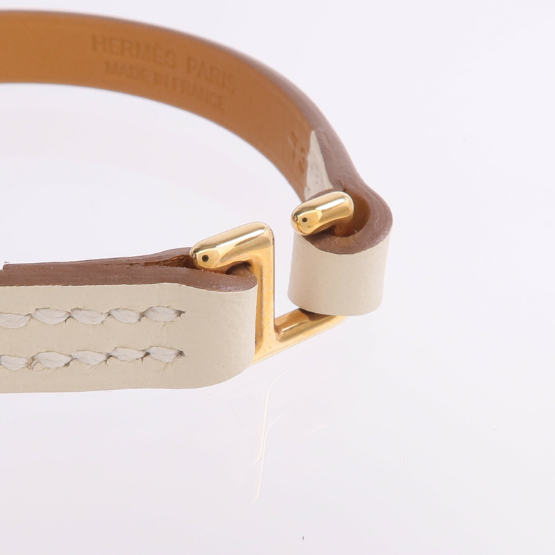 HERMES Swift皮革Rivale Mini Bracelet金扣手帶Nata-5