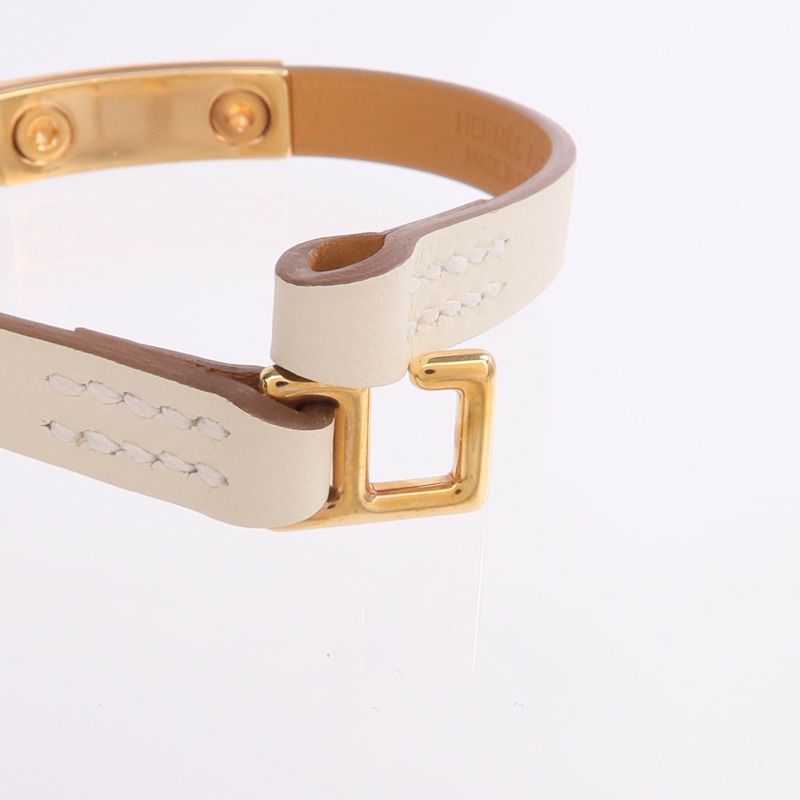 HERMES Swift皮革Rivale Mini Bracelet金扣手帶Nata-6