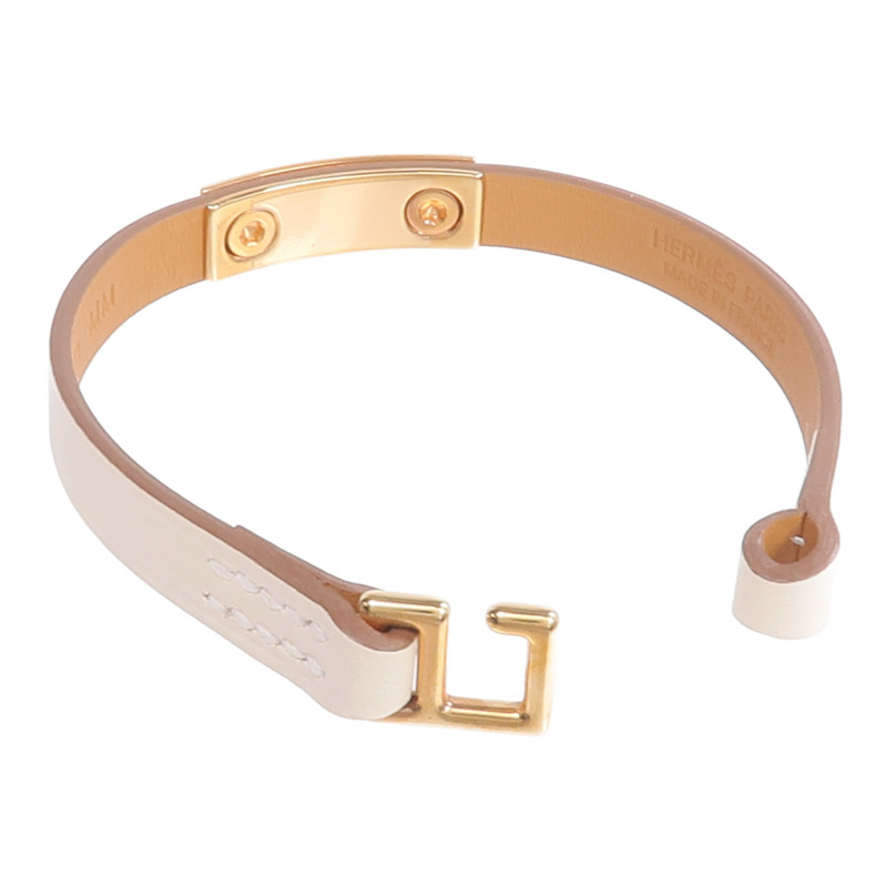 HERMES Swift皮革Rivale Mini Bracelet金扣手帶Nata-7