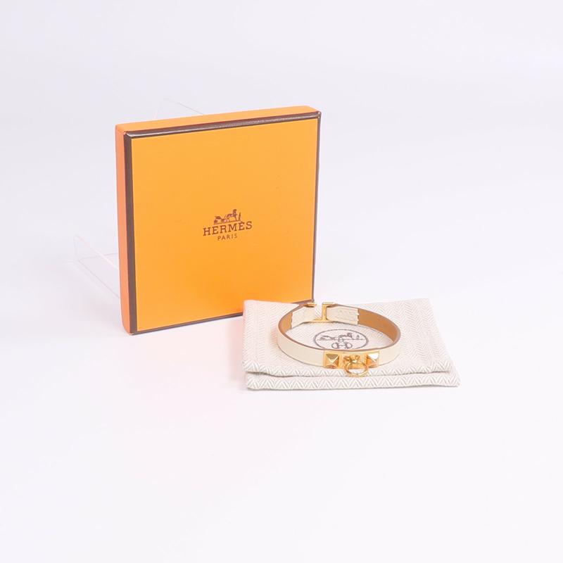 HERMES Swift皮革Rivale Mini Bracelet金扣手帶Nata-8