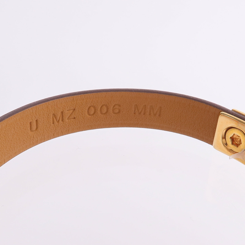 HERMES Swift皮革Rivale Mini Bracelet金扣手帶Etoupe-7