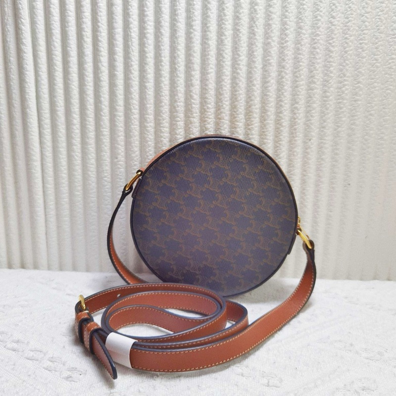 Celine賽琳老花圓餅包斜挎包 尺寸：14*3.5*13.5 肩帶 配件：塵袋-1