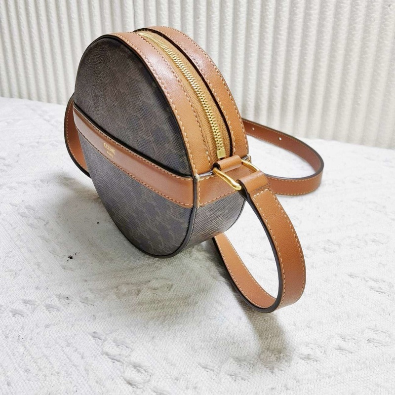 Celine賽琳老花圓餅包斜挎包 尺寸：14*3.5*13.5 肩帶 配件：塵袋-2